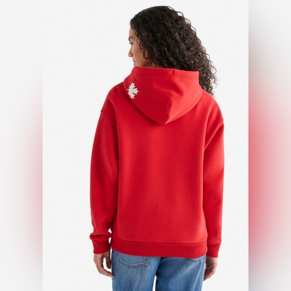 Roots Red Canada Logo Hoodie Sweater - Women in size:M - Picture 3 of 9